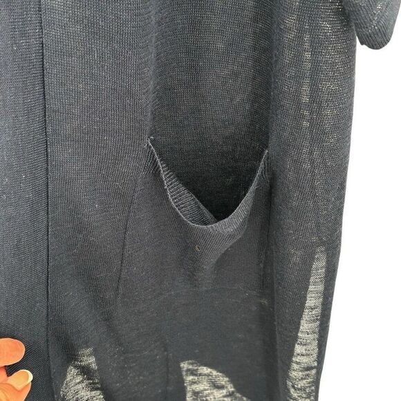 Chico’s Open Front Cardigan Sweater Two Pocket Classic Navy Size 1 Medium - Picture 6 of 9